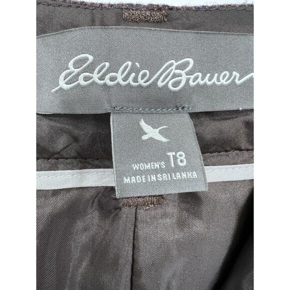 Eddie Bauer Women’s Burgundy Brown Plaid Wool Blend Pencil Skirt Academia 8 Tall - Picture 4 of 10